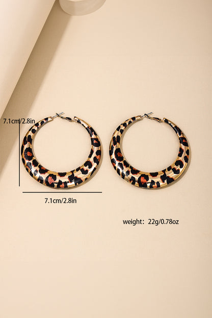 Bold Leopard Ring Hoop Earrings | Brown