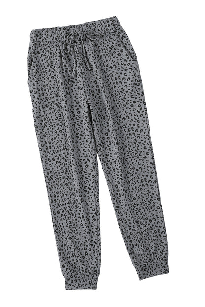 Breezy Leopard Joggers | Gray