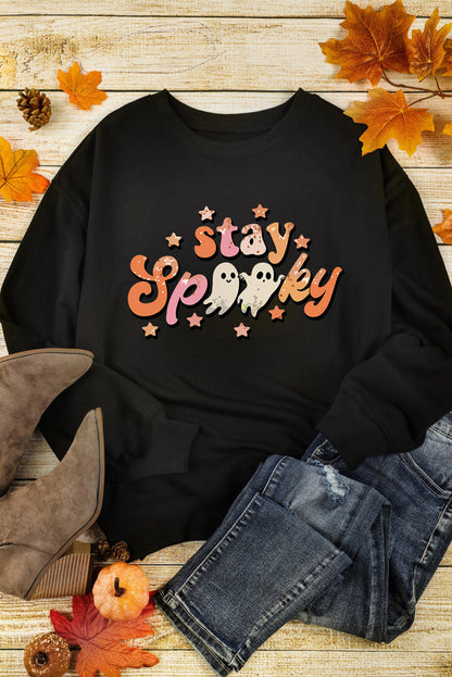 Halloween Stay Spooky Graphic Sweatshirt | Black