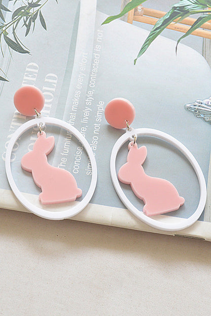 Easter Colourblock Bunny Drop Earrings | White