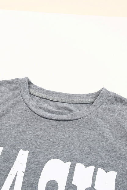 Cash Letter Print T Shirt | Gray