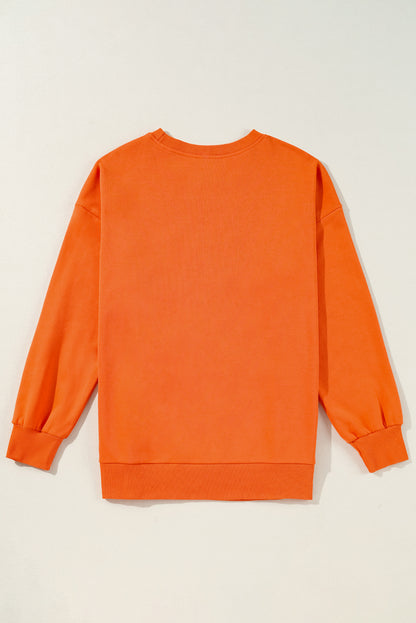 Tinsel Game Day Drop Shoulder Graphic Sweatshirt | Russet Orange