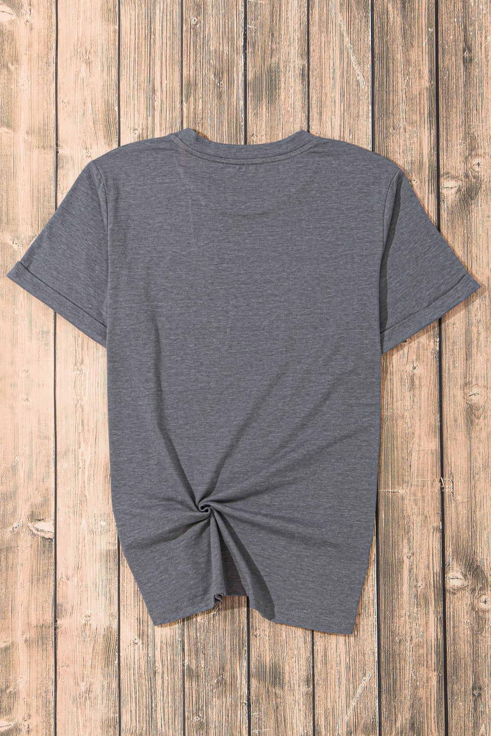 Casual Plain Crew Neck Tee | Gray