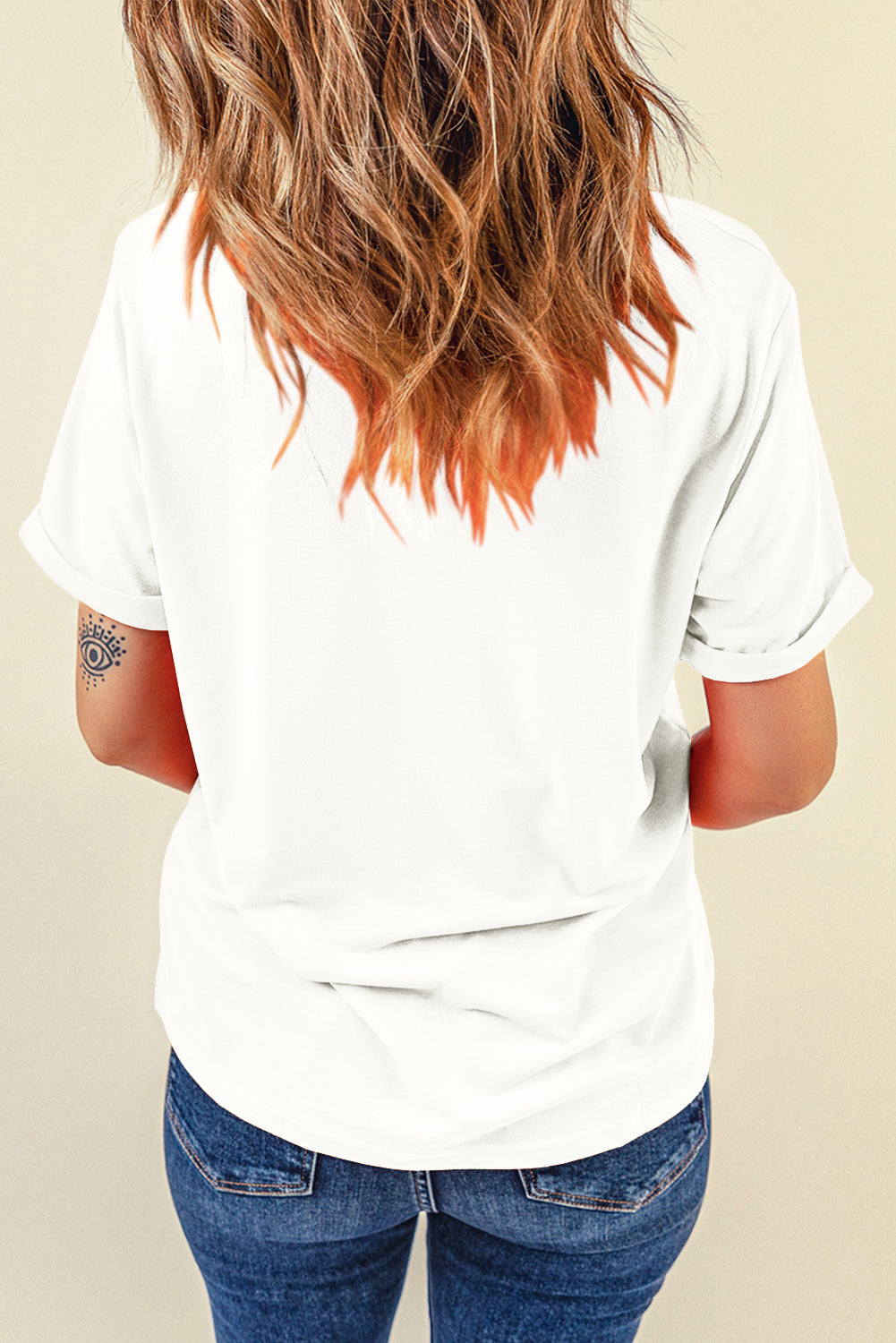 Casual Plain Crew Neck Tee | White