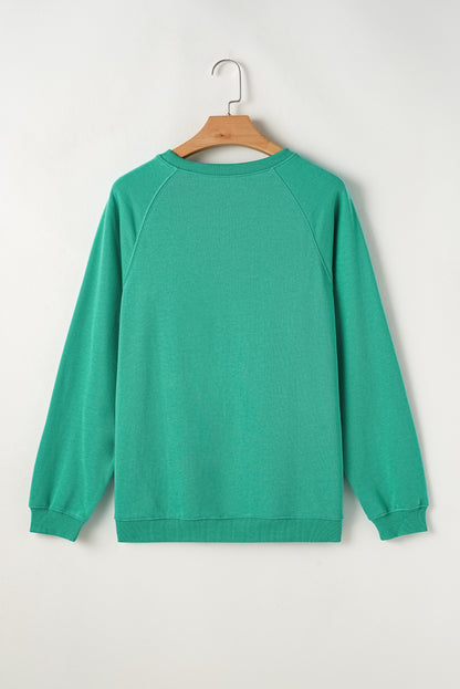 Rainbow Colourblock Striped Pullover Sweatshirt | Mint Green