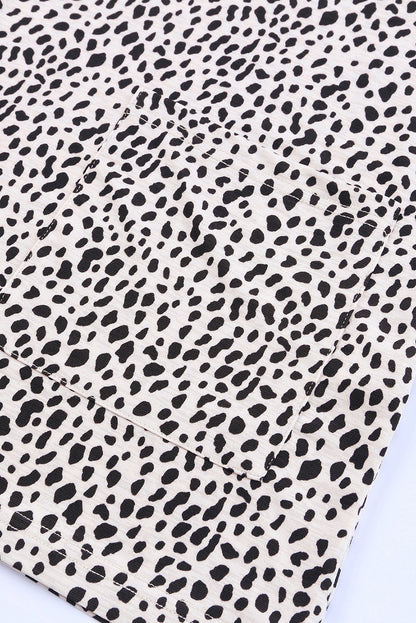 Print Side Pockets Tunic Top | Leopard