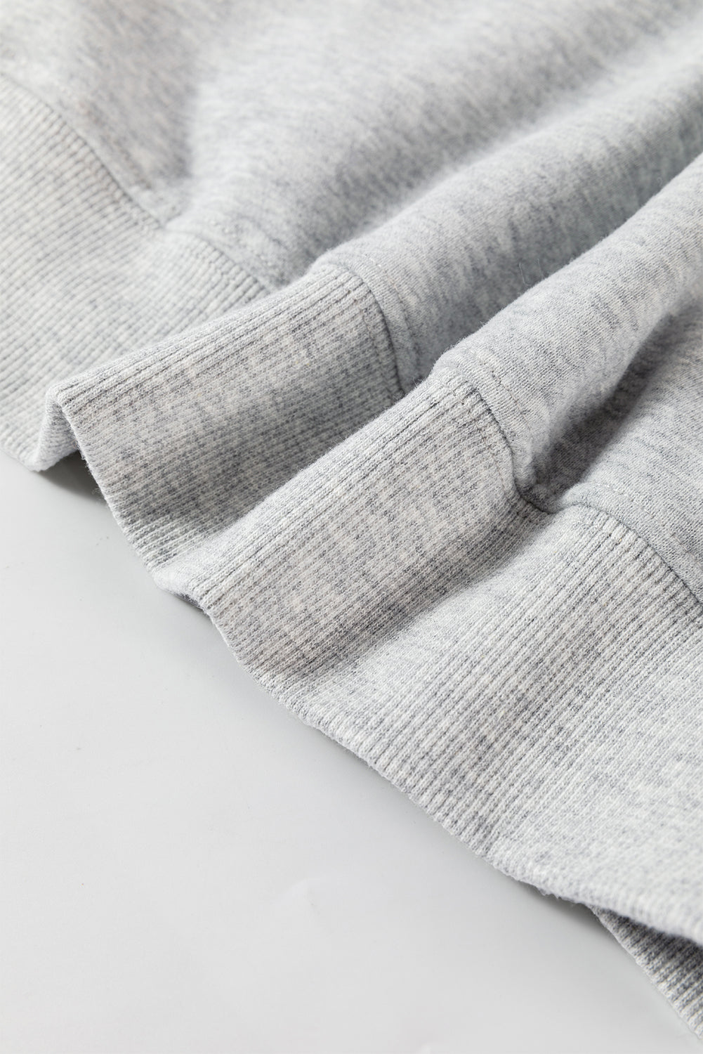 Plain Drop Shoulder Crewneck Pullover Sweatshirt | Light Grey