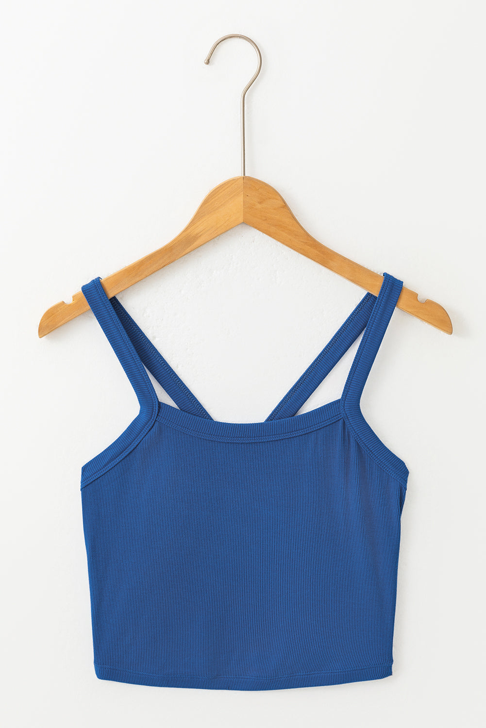 Athletic Ribbed Cropped Cami Top | Navy Blue