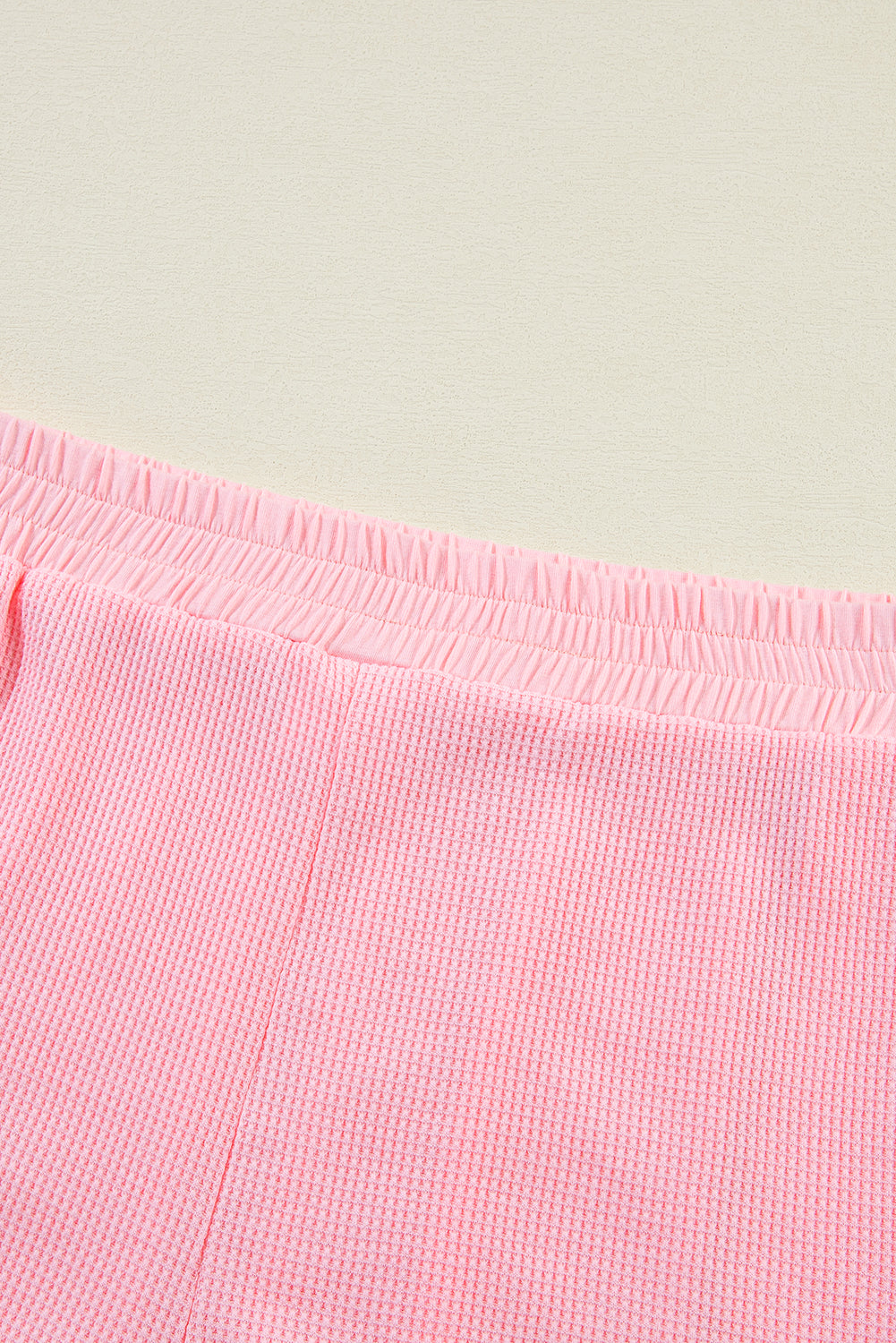 Plus Size Ribbed Exposed Seam Tee And Shorts Set | Pink