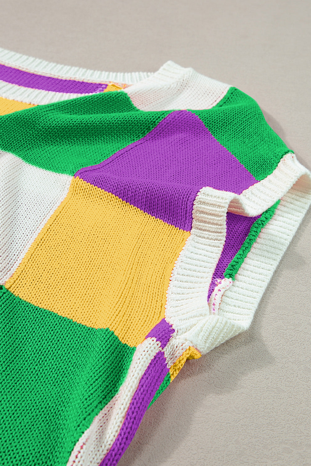 Colour Block Cap Sleeve Sweater | Tillandsia Purple