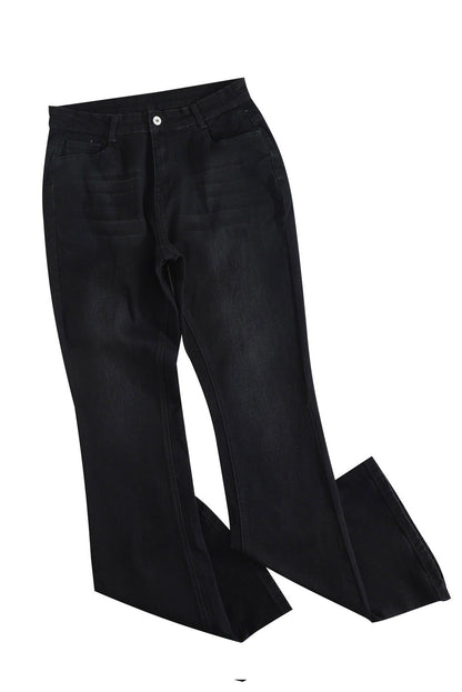 Wash Vintage Wide Leg Jeans | Black