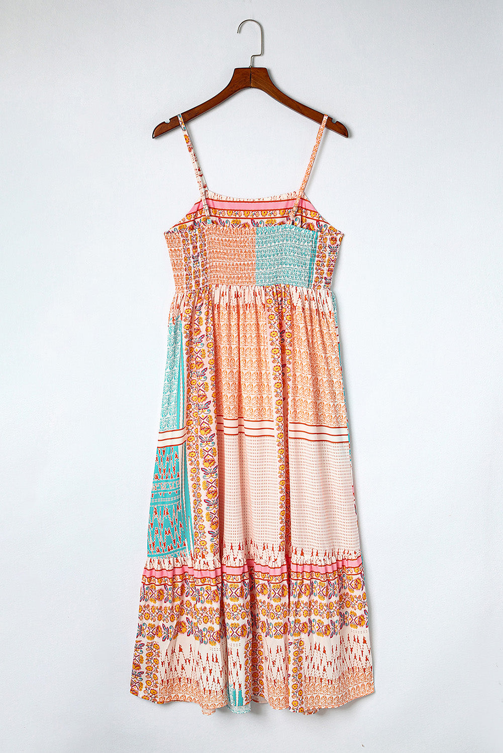 Boho Patchwork Print Square Neck Sundress | Multicolour