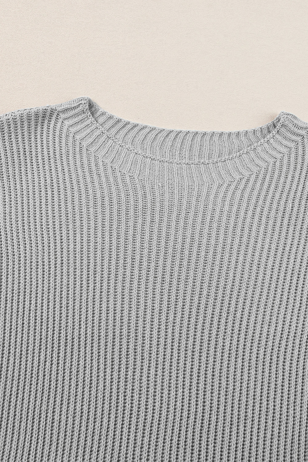 Short Sleeve Side Slit Oversized Sweater | Gray