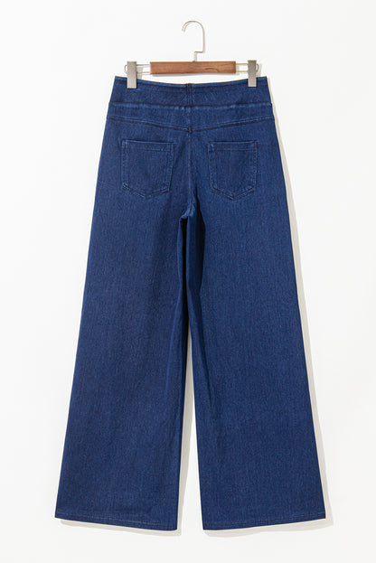 Medium Wash Straight Leg Loose Casual Jeans | Sail Blue