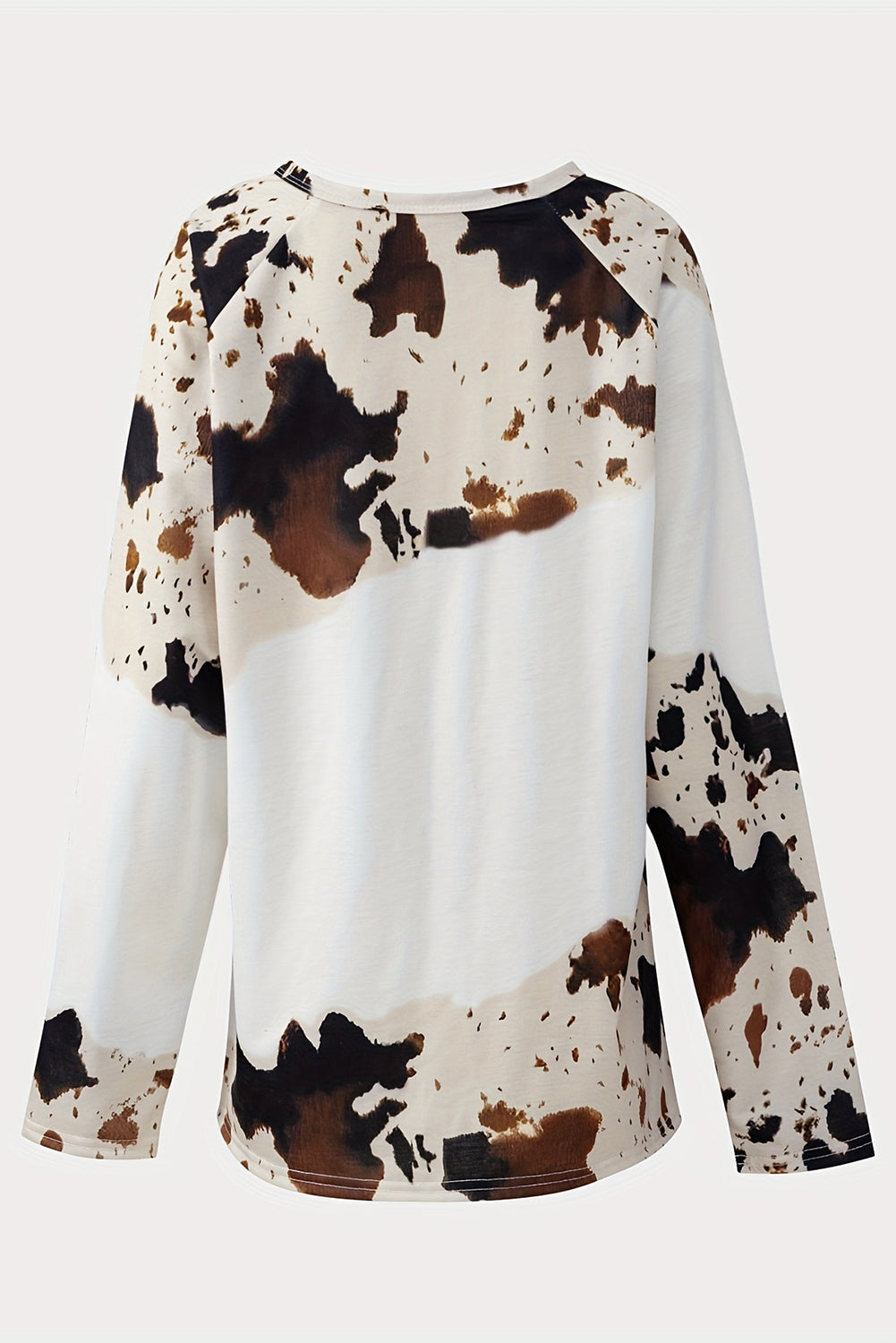 Western Tie Dye Print Long Sleeve T Shirt | Brown