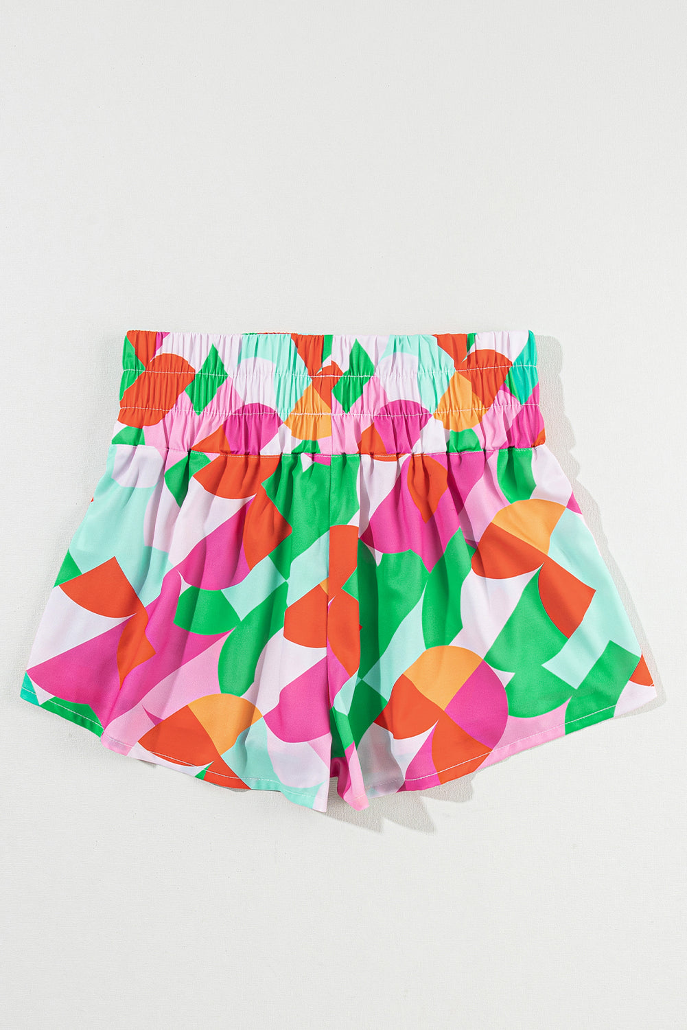 Abstract Print Smock Waist Casual Shorts | Green