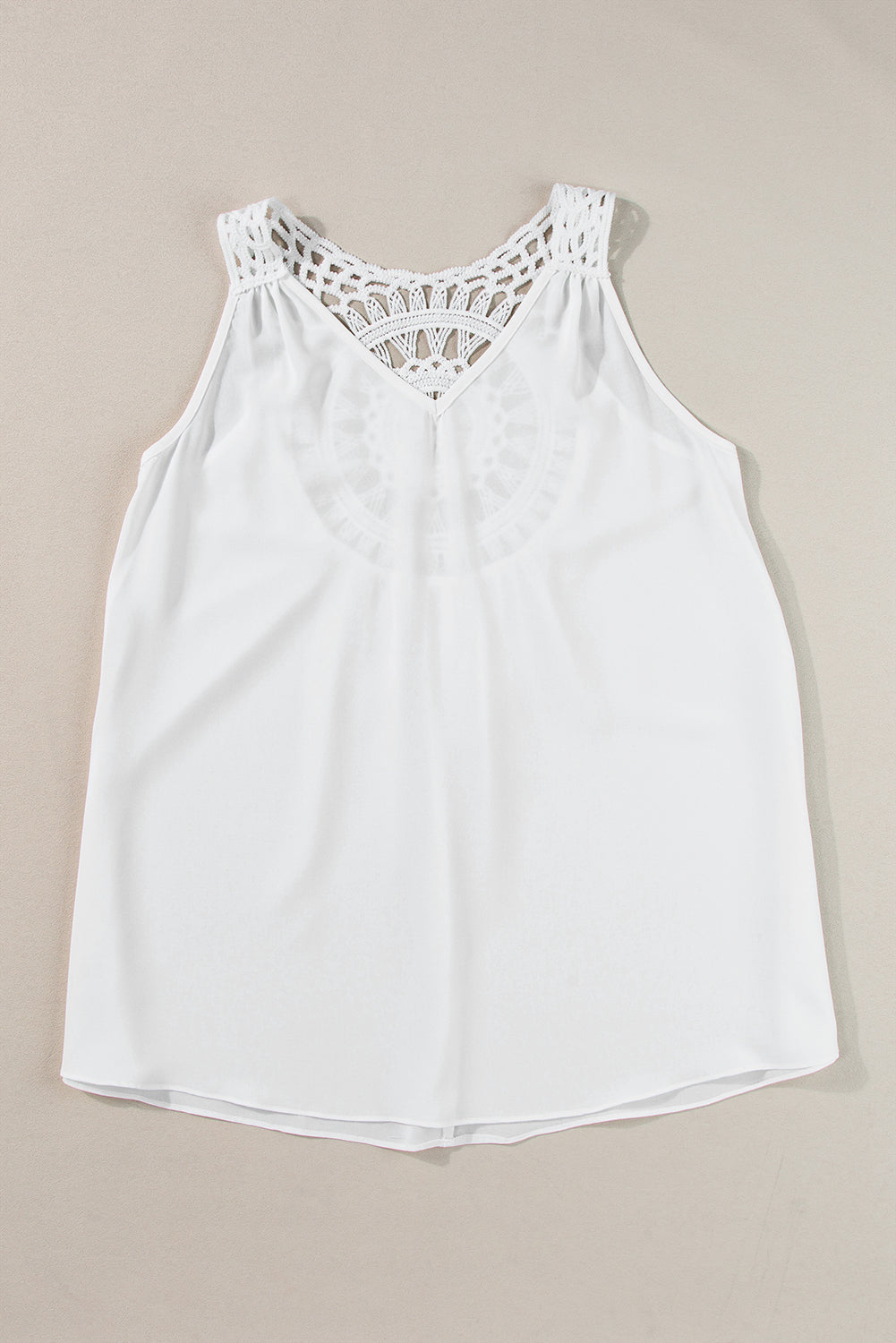 Bohemian Crochet Patchwork Sleeveless Tunic | White