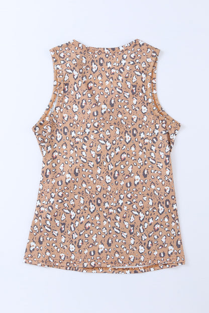 V Neck Tank Top | Leopard