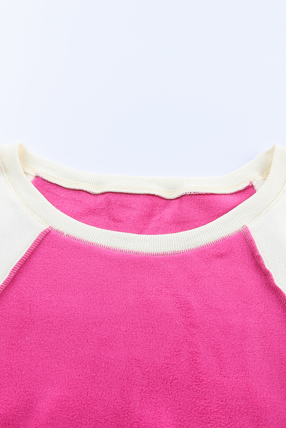 Colourblock Long Sleeve Pullover Fleece Sweatshirt | Rose