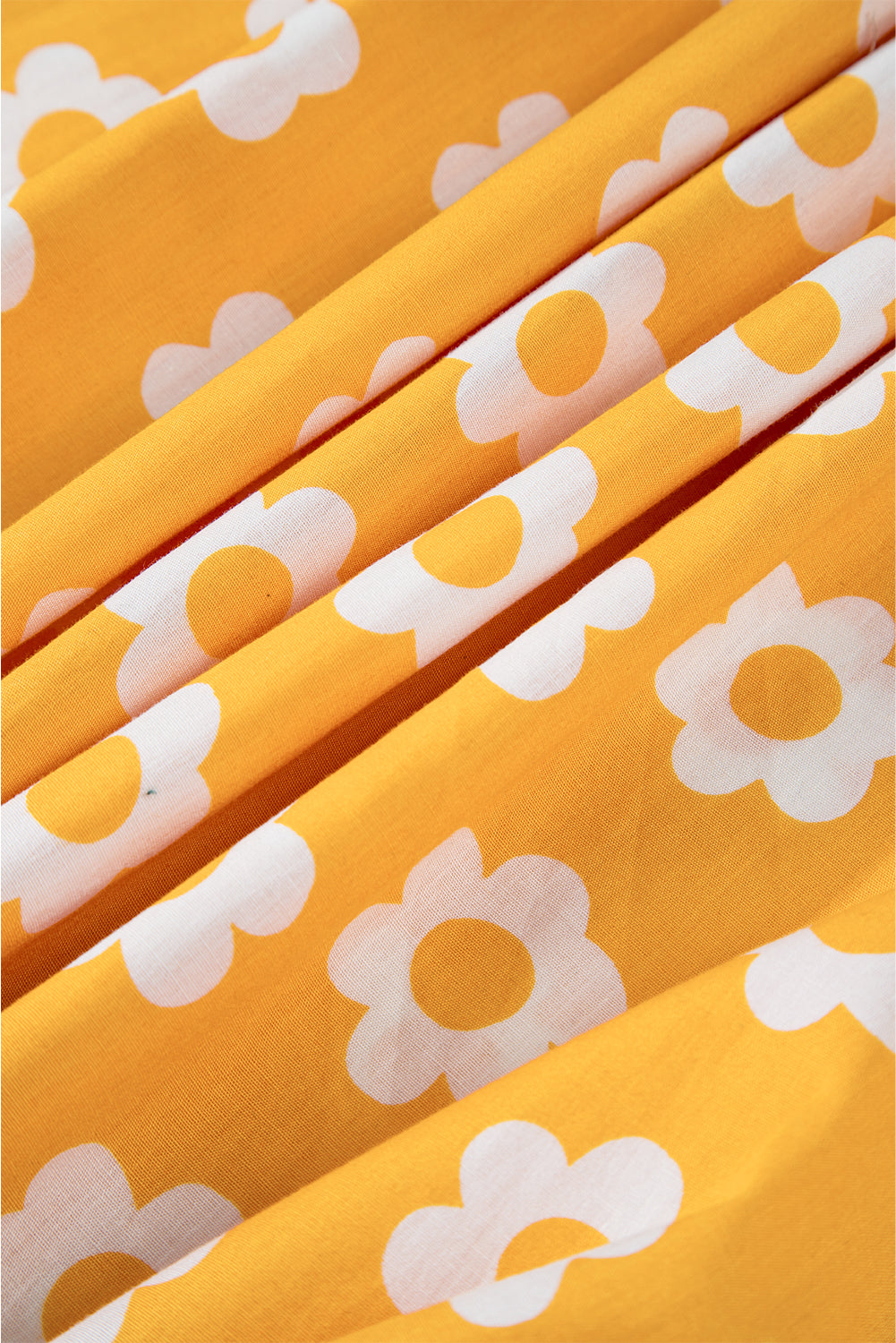 Flower Print Bracelet Sleeve Buttons Collared Maxi Dress | Yellow