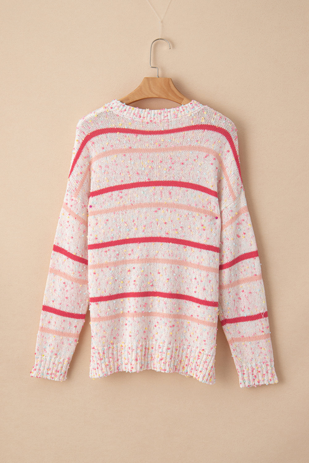 Striped Confetti Knit Sweater | Pink