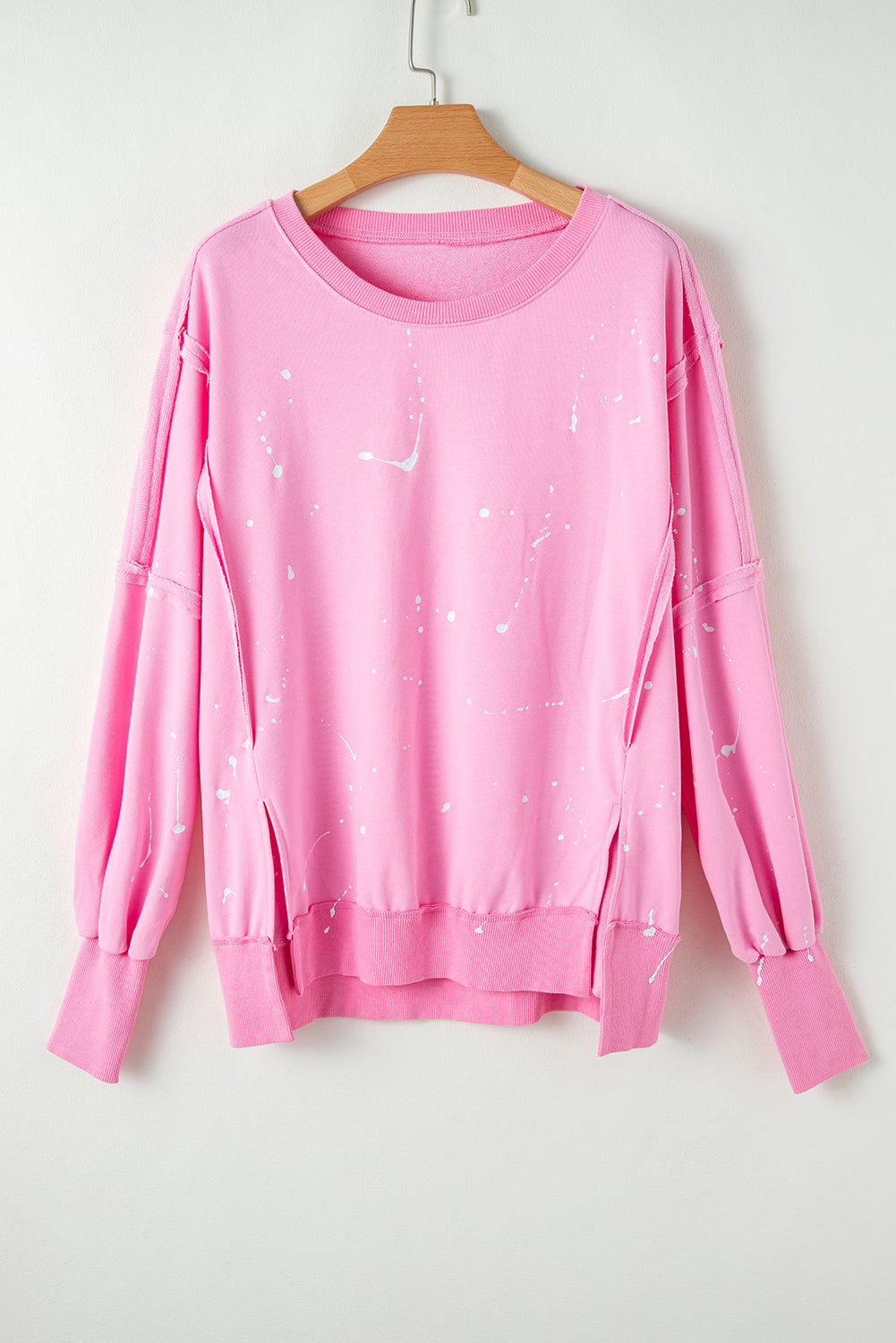 Splash Spots Exposed Seam Baggy Sweatshirt | Bonbon