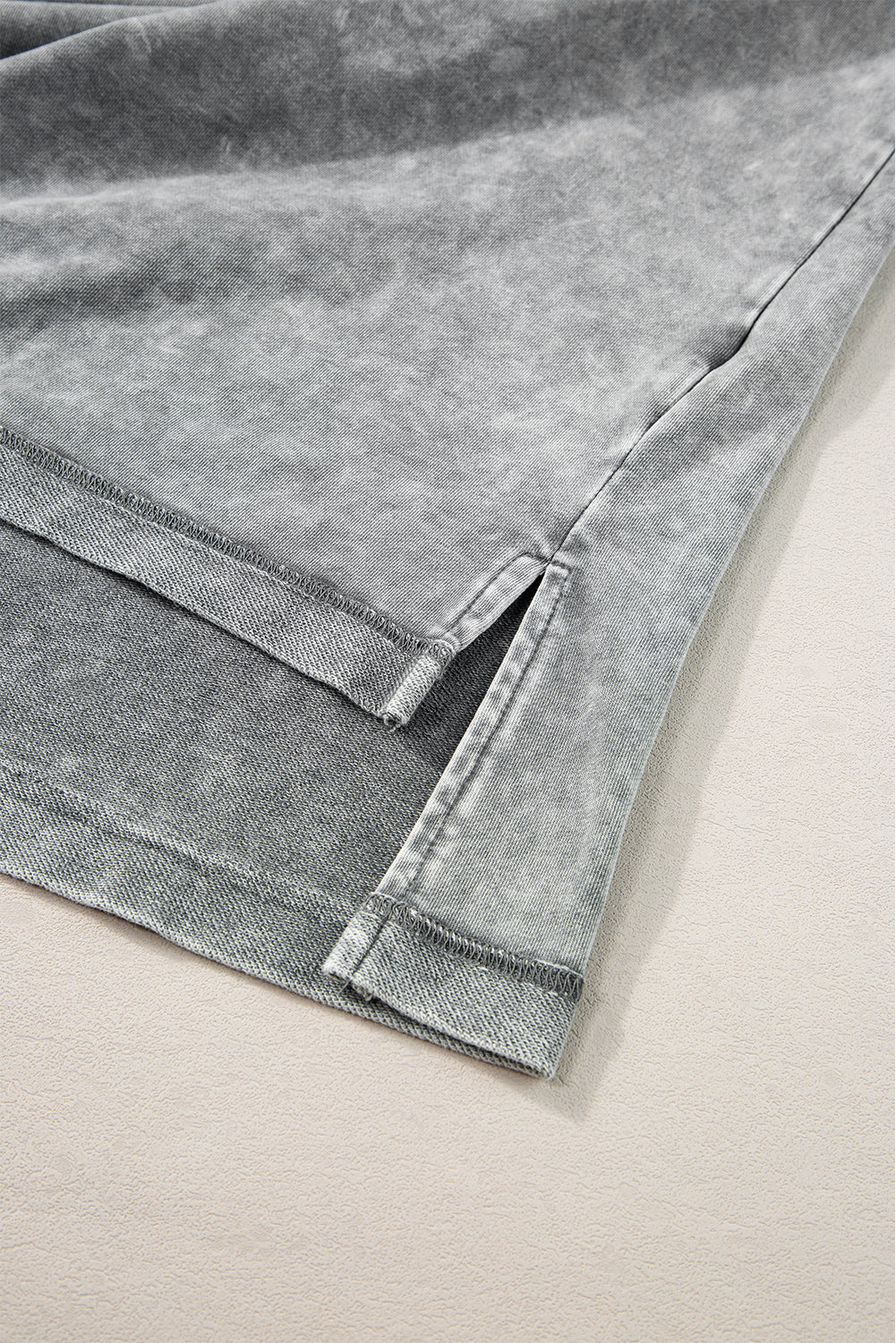 Mineral Wash Exposed Seam Drop Shoulder Oversized Tee | Philippine Gray