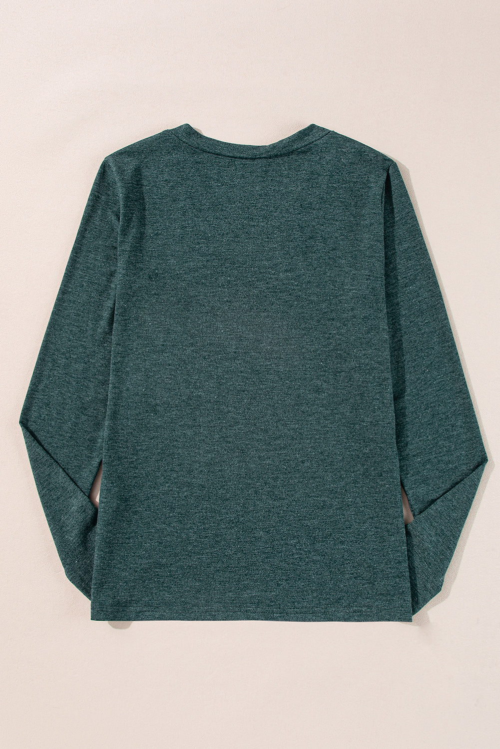 Solid Colour Long Sleeve V Neck Top | Mist Green