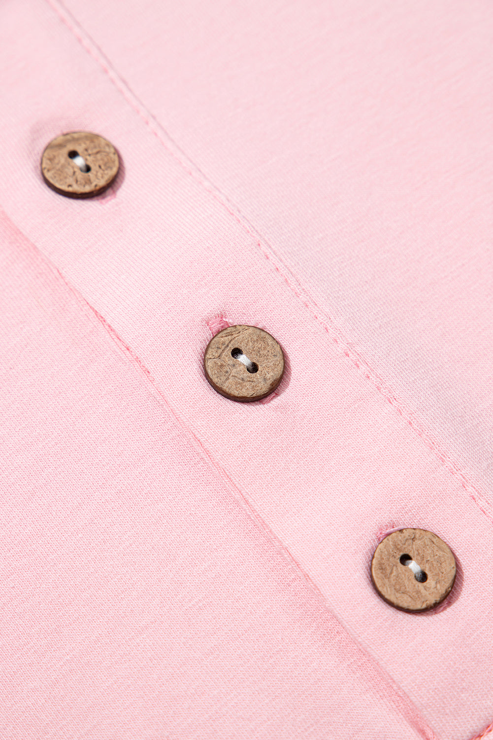 Colourblock Long Sleeve Buttons Henley Top | Pink