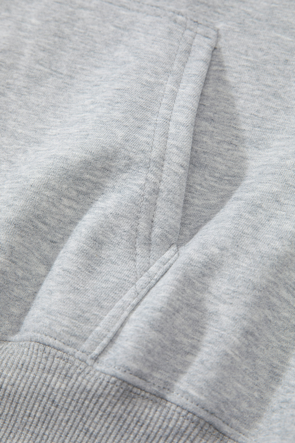 Fleece Lined Kangaroo Pocket Drawstring Chunky Hoodie | Light Grey