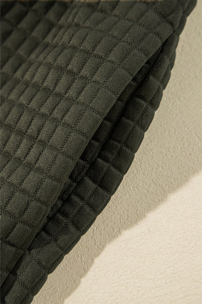 Solid Colour Quilted Textured Pullover And Joggers Set | Vineyard Green