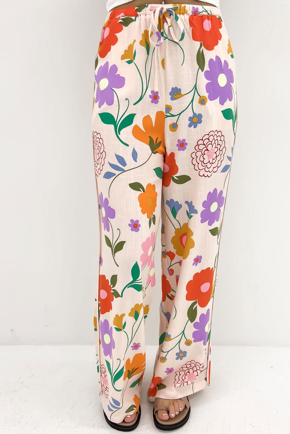 Floral Printed Loose Pants | Orange