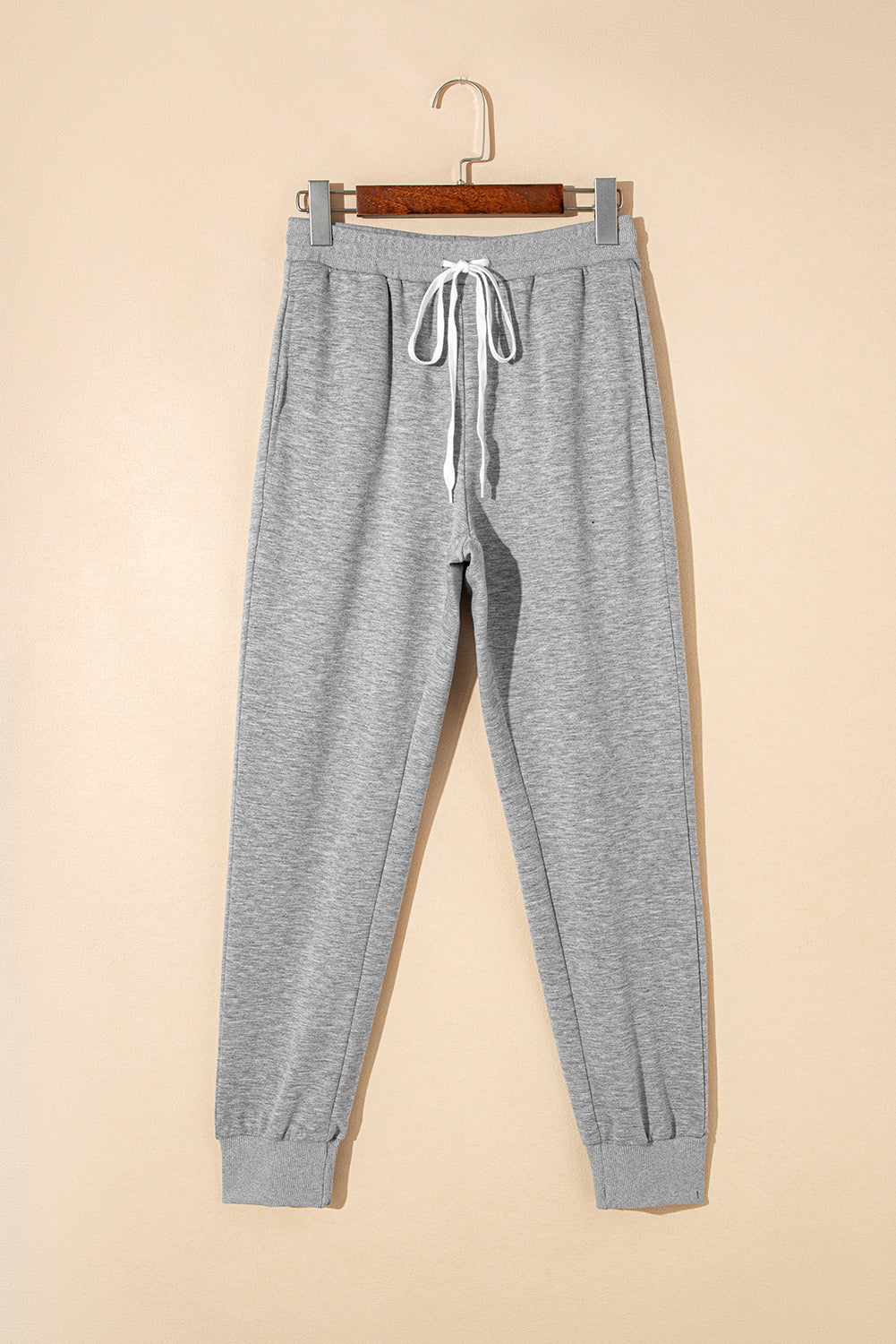 Drawstring Hoodie And High Waist Pants Lounge Set | Gray