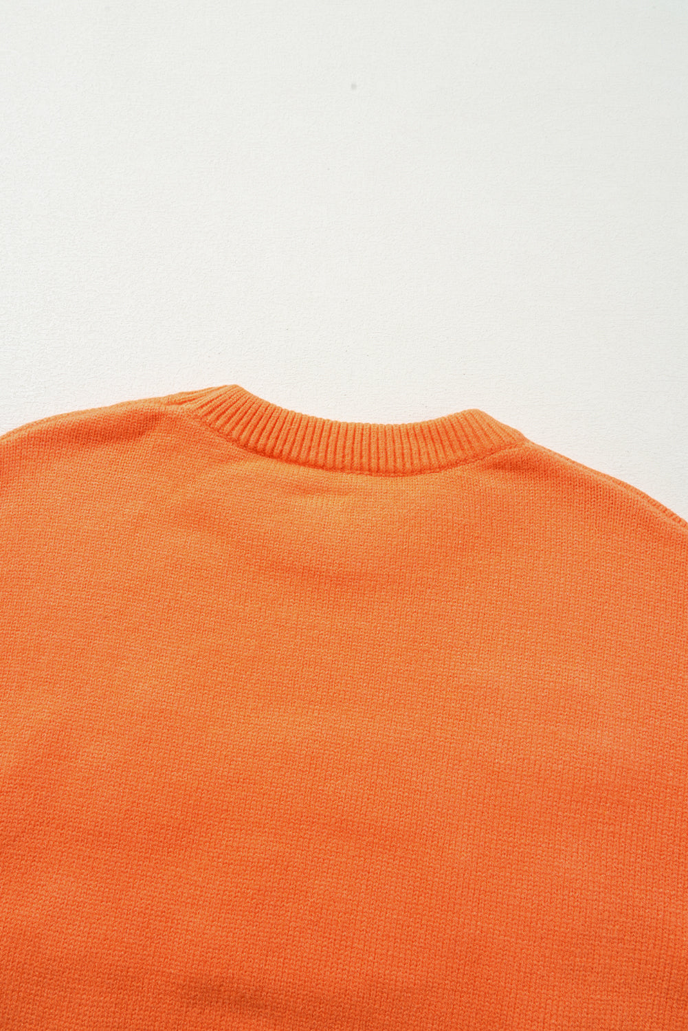 Thanksgiving Tinsel Drop Shoulder Crew Neck Sweater | Russet Orange