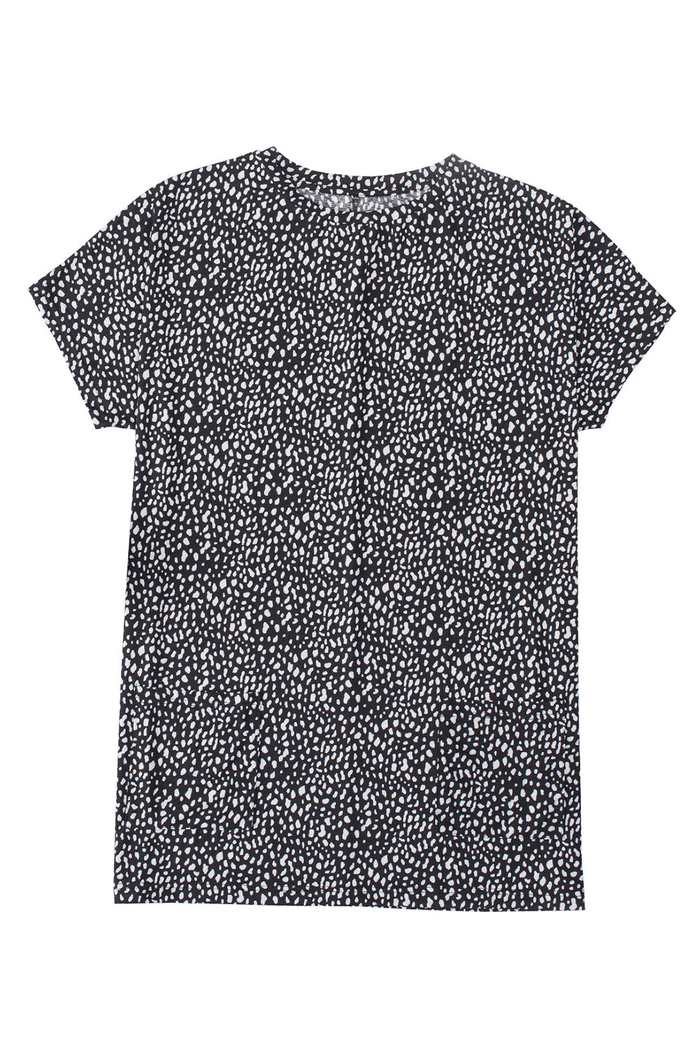 Leopard Print Side Pockets Tunic Top | Black