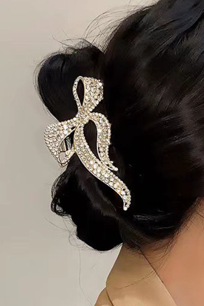 Full Pearl Bow Knot Hair Claw Clip | Gold