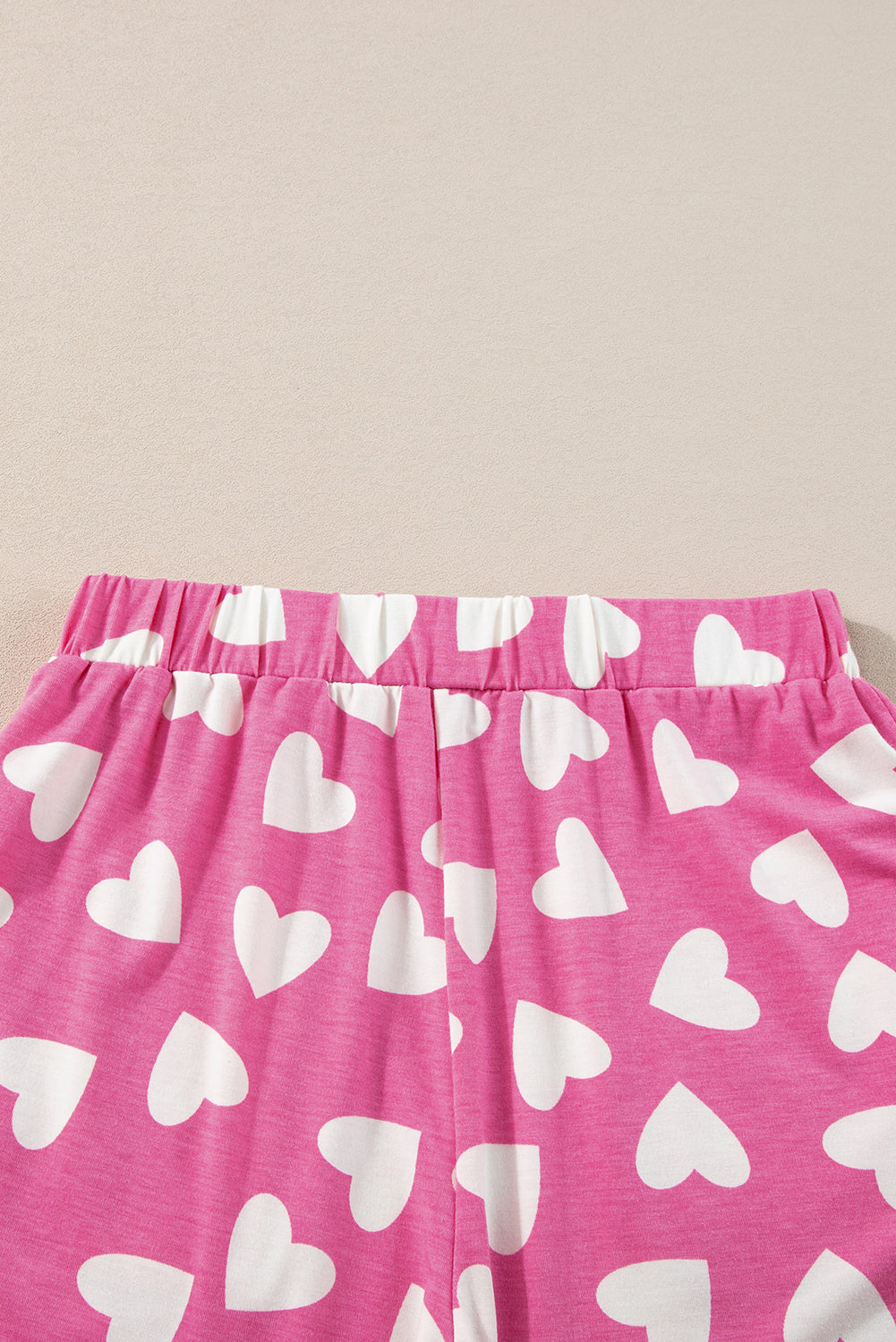 Valentine Heart Shape Print Long Sleeve Top Shorts Lounge Set | Pink