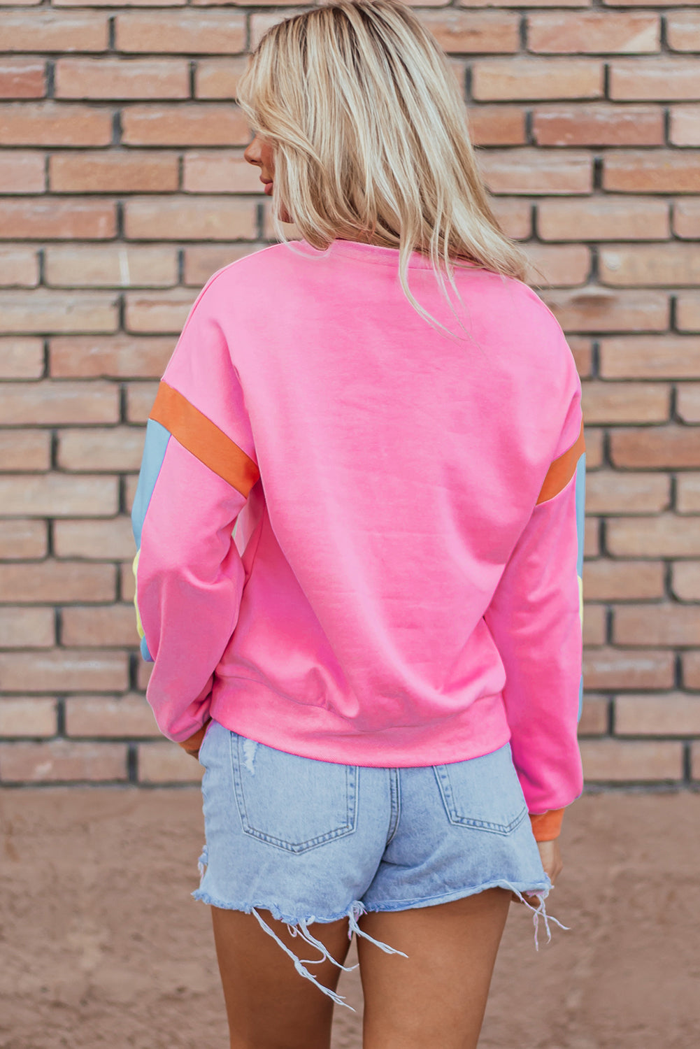 Rugby Football Patchwork Colour Block Game Day T Shirt | Pink