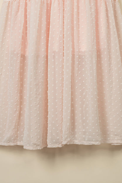 Swiss Dot Lace Trim Maxi Dress | Pink