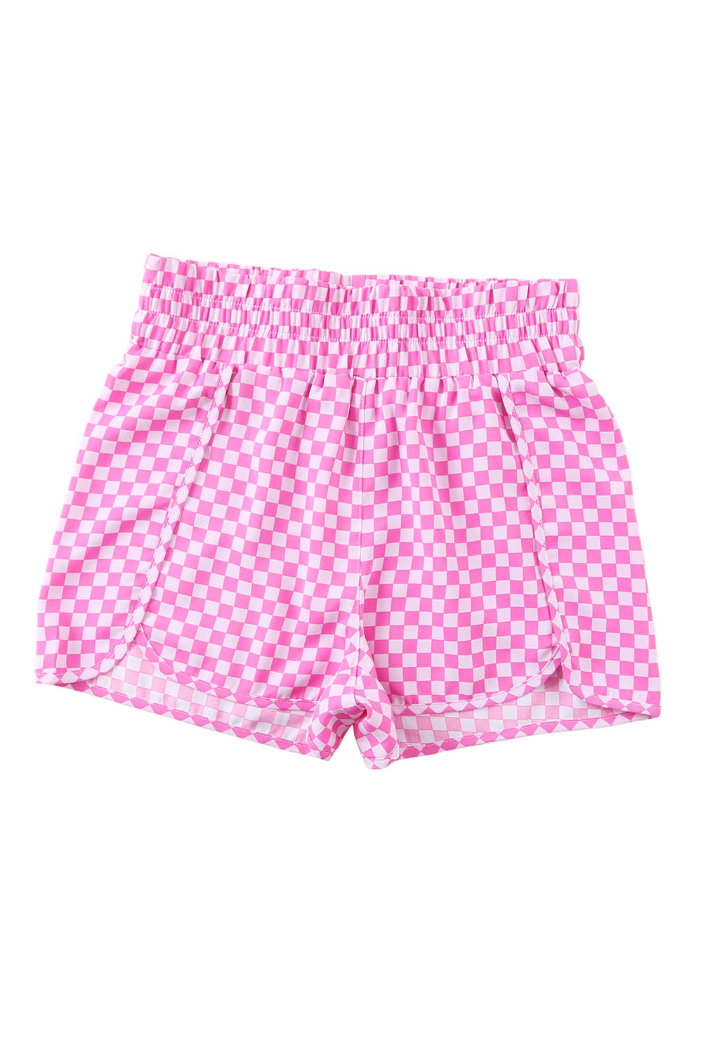 Plaid High Waisted Athletic Shorts | Pink