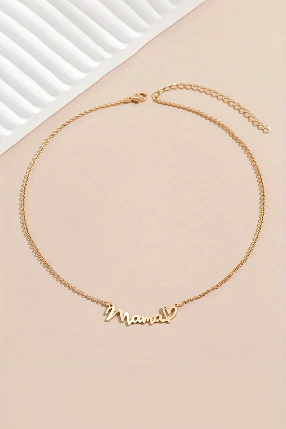 Mama Heart Pendant Chain Necklace | Gold