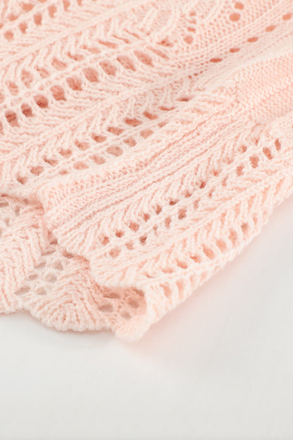 Solid Drop Shoulder Knit Sweater | Pink