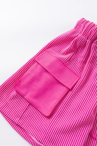 Cargo Pocket Wide-Leg Shorts | Bright Pink