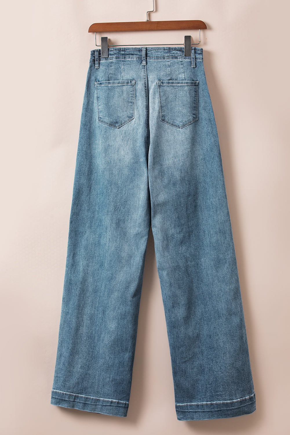 Multi Buttons Medium Wash Straight Loose Leg Jeans | Dusk Blue