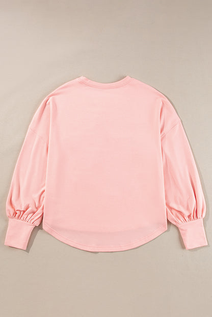 Studded Star Graphic Oversized Long Sleeve Top | Gossamer Pink