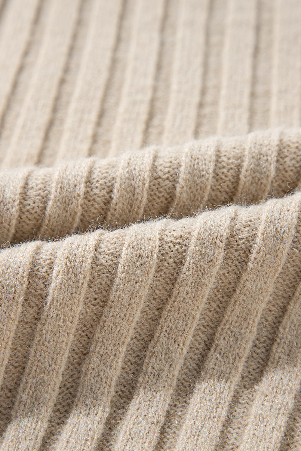 Cable Knit Colourblock Crew Neck Drop Shoulder Sweater | Khaki