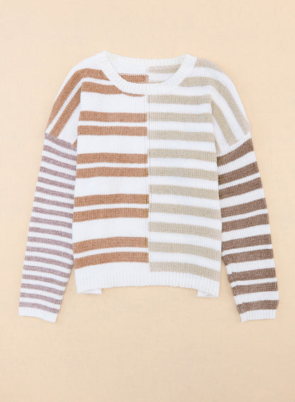 Blocked Drop Shoulder Slouchy Sweater | Stripe