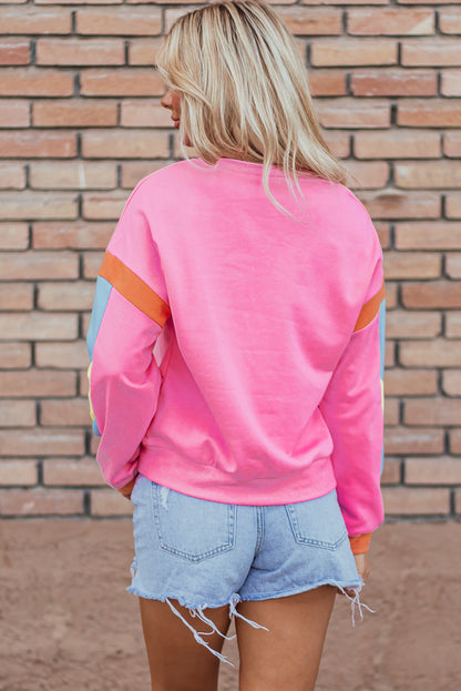 Candy Colourblock French Terry Top | Pink