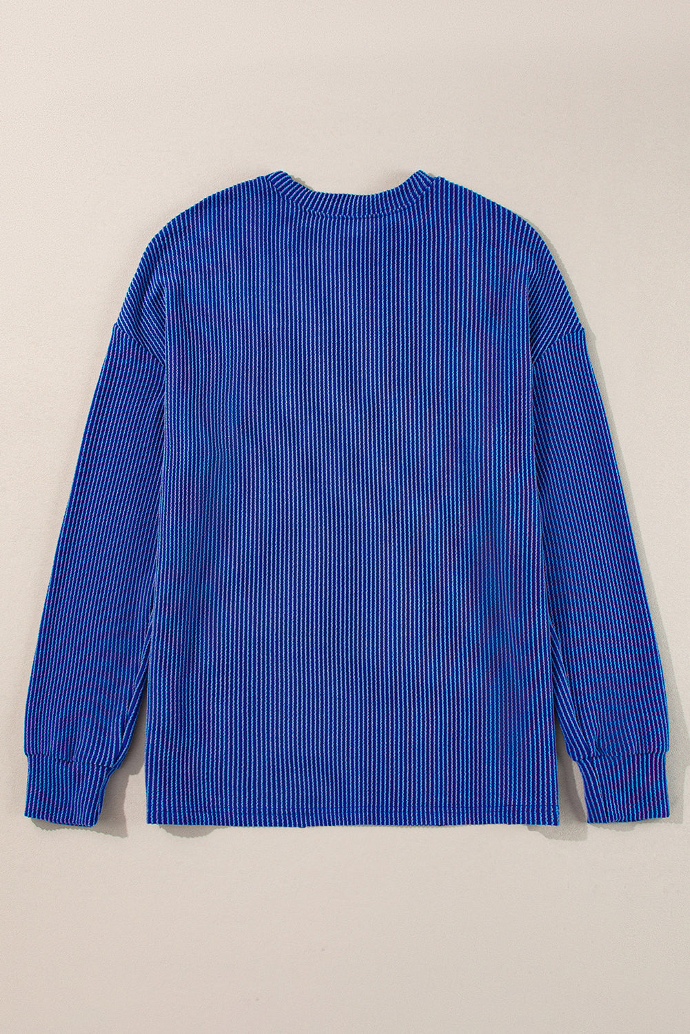 Corded Game Day Graphic Long Sleeve Crewneck Top | Bluing