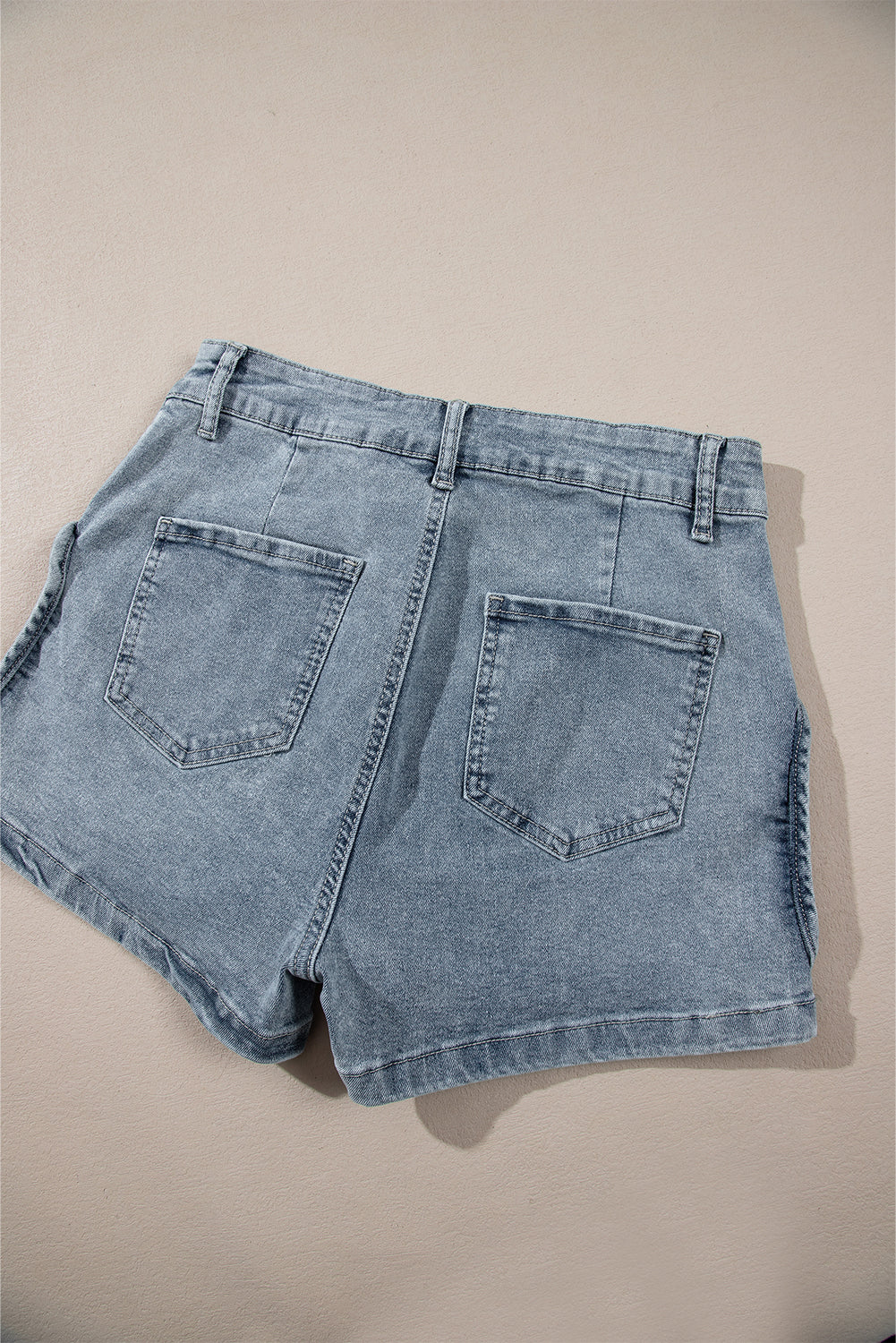 Studded Acid Wash Jean Shorts | Dusk Blue